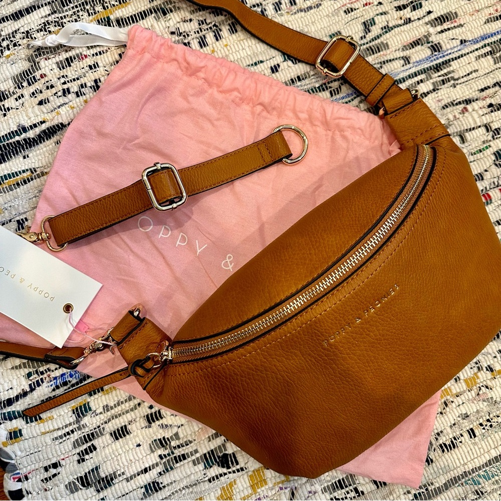 Poppy & Peonies Sidekick crossbody leather belt bag (with strap extension)